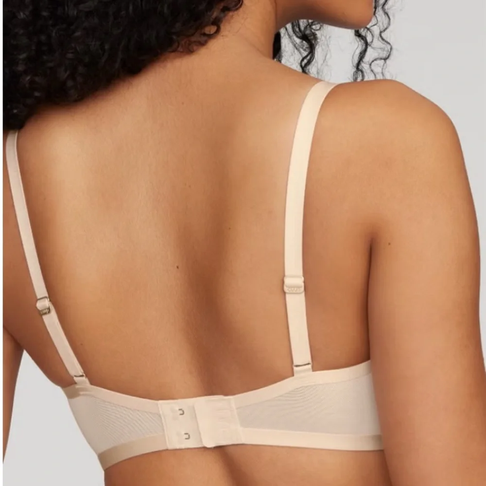 NEW CUUP The Balconette Bra Nude Mesh Beige Tan Pearl Sand Underwire Demi Sheer